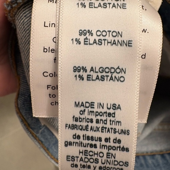 Frame Le High Straight In Surrey Jeans Raw Hem Edge Slit Ankle Size 25 - Picture 17 of 17